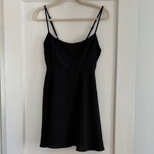 Classic Black Slip Dress with Spaghetti Straps